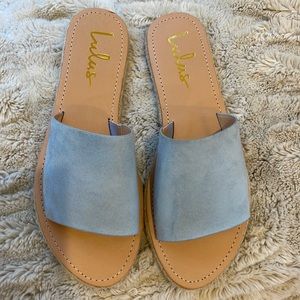 Lulu’s Light Blue Slides